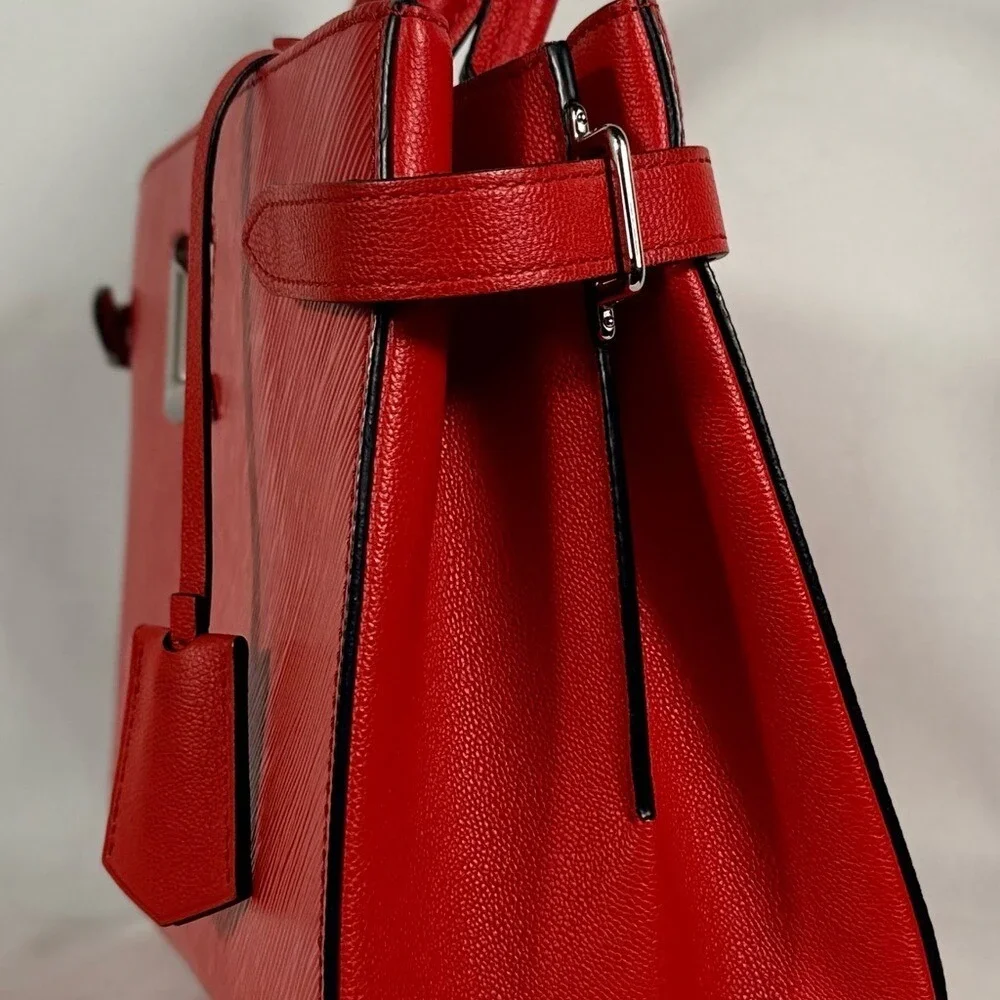 Louis Vuitton Twist Lock Epi Red Leather Tote with COA and Dust bag